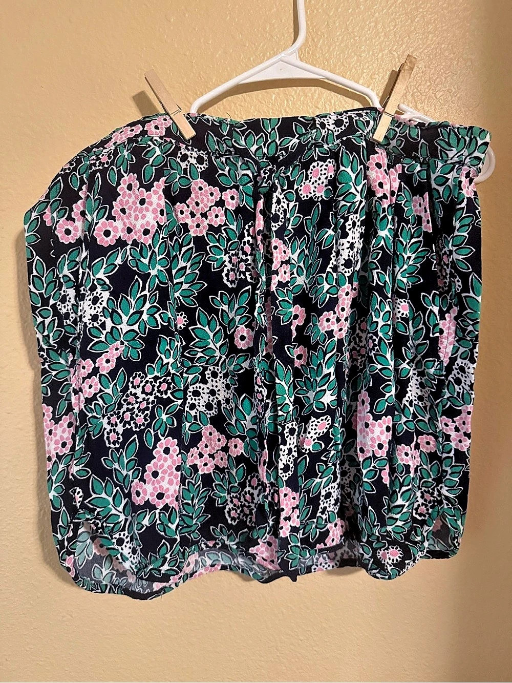 Draper James Floral A-Line Skirt Black & Green XL Like New